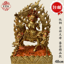 Li dispensers Tibetan Buddhism in Nepal Mysuru Gold color painted pure bronze auspicious day Mother Buddha statue protection with a wealth of clothes