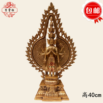 Li shopkeeper Nepal secret collector's biography Pure copper Thousand Eyes Thousand Hands Guanyin Bodhisattva Buddha Statue Bronze Household Pendulum