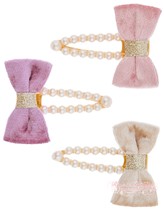 (Domestic spot)Monsoon Girls Girls Velvet Bow Hairpin Hair rope set