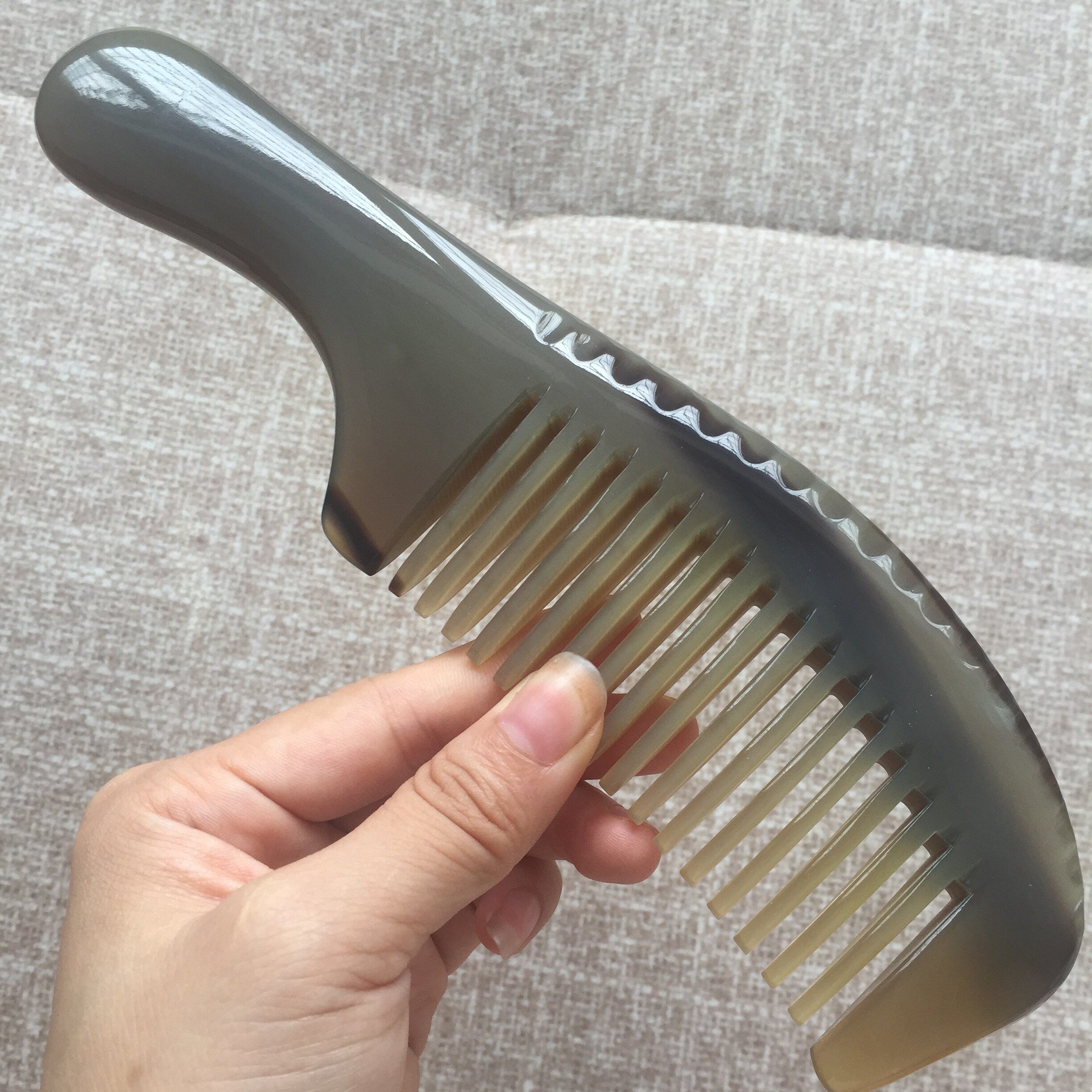 正宗越南天然白水牛角梳子 正品大号加厚珍藏款 收藏送礼