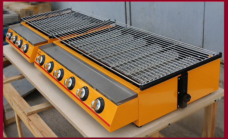 煤气烧烤炉商用烤生蚝烧烤炉液化气烤生蚝机无烟燃气烧烤架烤锡纸_双