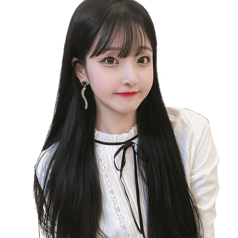 假发女长发长直发 空气刘海新式发套网红黑长直自然中长发全头套