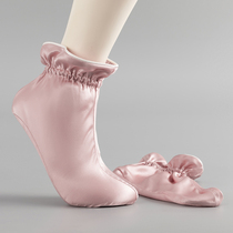 Cnsilk 100% mulberry silk genuine silk footed sleeves socks lace slim down sleeping guard socks warm support custom-made