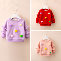 2020 girls autumn and winter garment new children plus heat warm coat Han baby air condom head shirt