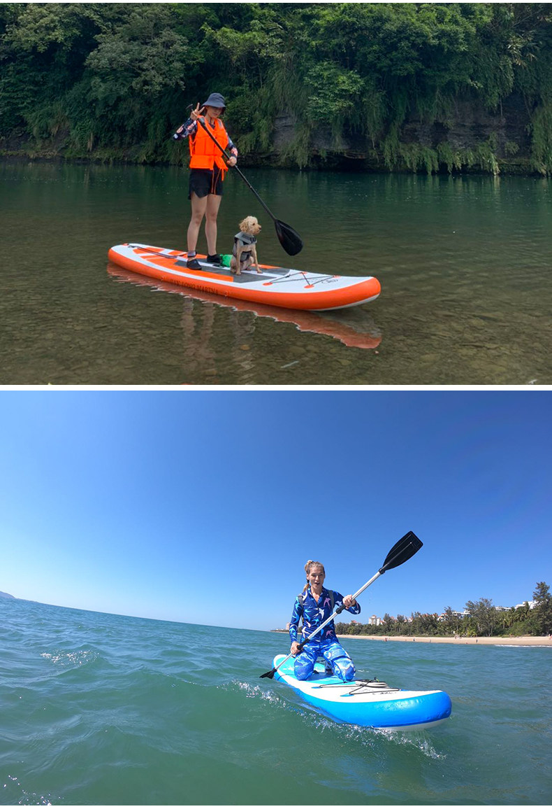 海的sup冲浪板立式桨板充气滑水板成人划水板皮划艇趴浆水上运动