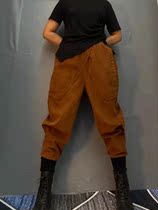 2021 early Autumn New corduroy Harlan small foot pants casual versatile solid color high waist literary style trousers