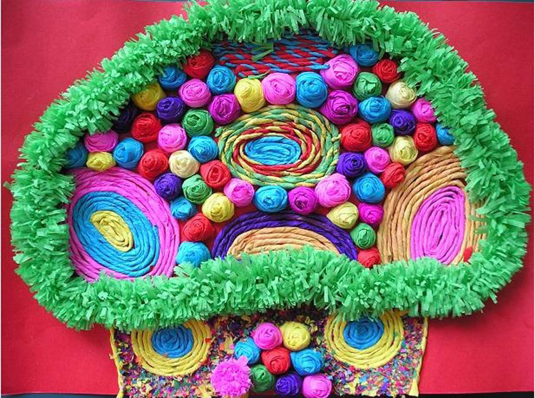 彩色皱纹纸手工纸 幼儿园环境布置儿童创意diy制作材料纸100张/包