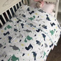 Real shot cotton double gauze baby one-piece quilt cover toddler cartoon childrens soft small quilt cover dinosaur pattern
