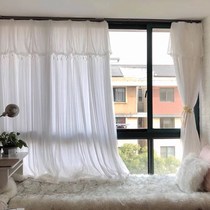 Window Curtain 2021 New Fashion Pop Sand Curtains White Half Shade Princess Wind Ins Nets Red Nordic Brief