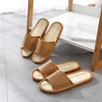 New home daily men's and women's slippers beach indoor and outdoor straw slippers wood floor silent light slippers