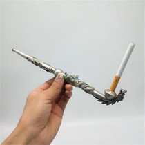 Copper-plated silver fancy dragon bucket cigarette cigarette cigarette cigarette bag integrated cigarette kit gift collection self-use gift box for friends