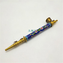 Retro opium gun brass big smoking gun cloisonne cigarette smoking set film and television drama stage play props collection ornaments