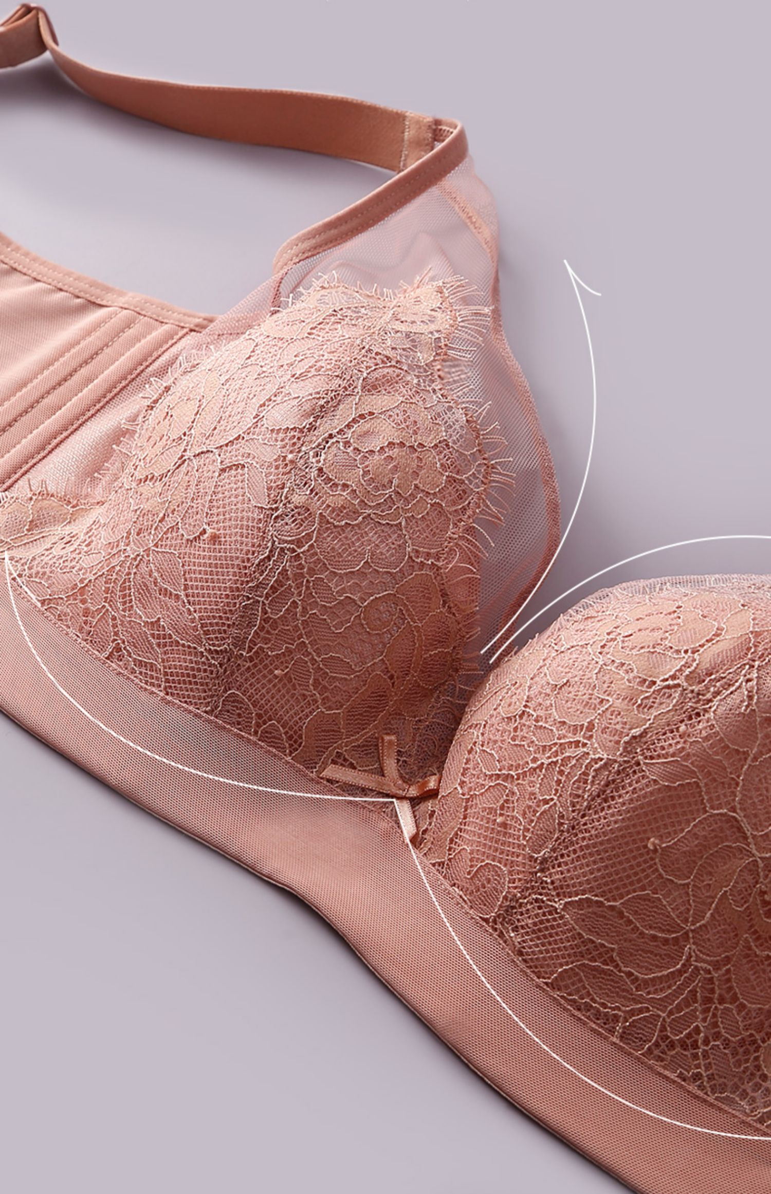 俏丹娜蕾丝性感内衣女聚拢调整型文胸美背收副乳上托薄胸罩q22011