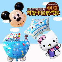 Baby birthday full moon year one year stage decoration balloon aluminum foil balloon party arrangement aluminum film cartoon balloon