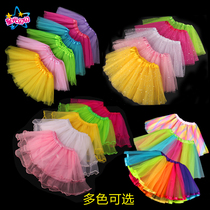 children's performance dress online red performance costume girl's half body tutu dress net all match short dress dance princess dress
