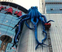 Inflatable Whale Air Model Climbing Wall Octopus Air Model Octopus Dolphin Squid Air Model Marine Animal Theme Cartoon