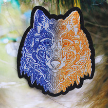 3D Encryption Embroidered Bouquet With Wolf Totem Personalized Clothes Embroidered Decoration Stick Down-to-wear patch with large number