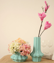 American country decorative vase flower arrangement Magnolia fake flower living room ornaments hydrangea silk flower table set two-piece set