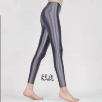 Fitness yoga pants slim lift hip stretch high waist tight spandex color bodybuilding pants outside wear gloss leggings