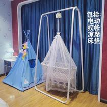 Internet celebrity Chaoshan baby electric cradle shakes the radish squatting up and down to replace the childrens bed lift-type automatic rocking bed