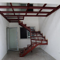 Beijing Langfang specializes in making steel structure pavilion stairs non-slip steel plate step channel steel partition plus two floors