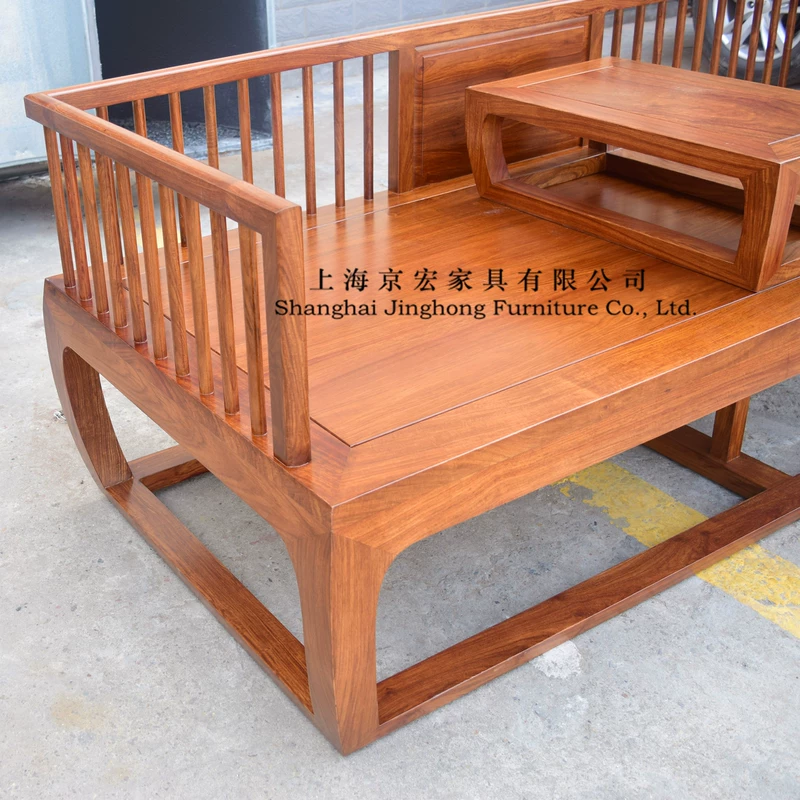 Giường La Hán mới của Trung Quốc Đồ nội thất bằng gỗ gụ Đi văng gỗ rắn đi văng đôi Hedgehog Gỗ đàn hương đỏ - Giường