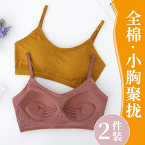 Lingerie Woman No Steel Ring Small Breasts Poly Bra Students High School Teenage Girl Beauty Back Harp Smear Slate Summer Thin bra