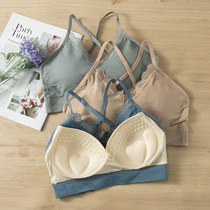 Beauty back lingerie female coalbed with bra net red explosive with bottom harp vest crossed shoulder strap hollowed-out and obliterating summer