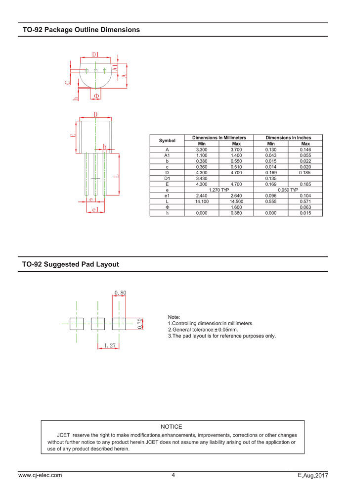 原装正品 s9014 to-92 npn 45v/100ma 直插三极管 铜脚(20只)