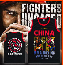 Sleeveless MMA fight sports T-shirt UFC Mixed Martial Arts training Fitness Sanda Muay Thai workout broadcast demand vest