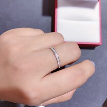 Diamond ring diamond ring 18k platinum gold rose gold color gold straight row broken diamond ring female fine tail ring