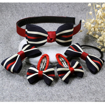 The Korean version of the childrens hair ornament bow hairpin students Girls Headband hairclip Hairband headband set gift