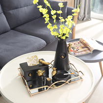Light luxury ceramic tissue box Simple modern living room coffee table decoration napkin pumping carton creative American storage set