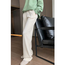 Large size womens fat sister mm corduroy wide legs 2021 Spring and Autumn New loose slim mop pants 200 Jin