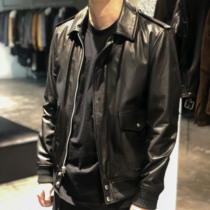 LA CALIFFA designer imports NAPPA calf skin and repair classic flight jacket coat