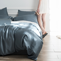 High-end ice-smooth silk sliding bifacial 60 Leselle Cells four sets of summer minimalist pure color Nordic Wind bed products