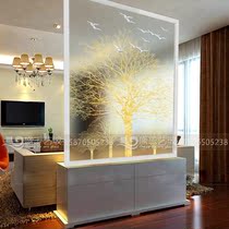 Modern minimalist art glass living room screen partition decoration Kitchen entrance cabinet Light luxury small apartment customization