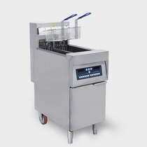Commercial 18KW Electric Fryer Vertical Twin Cylinder Oil Pan Floor Type French Fries Chicken Wings Wallace Burger Equipment