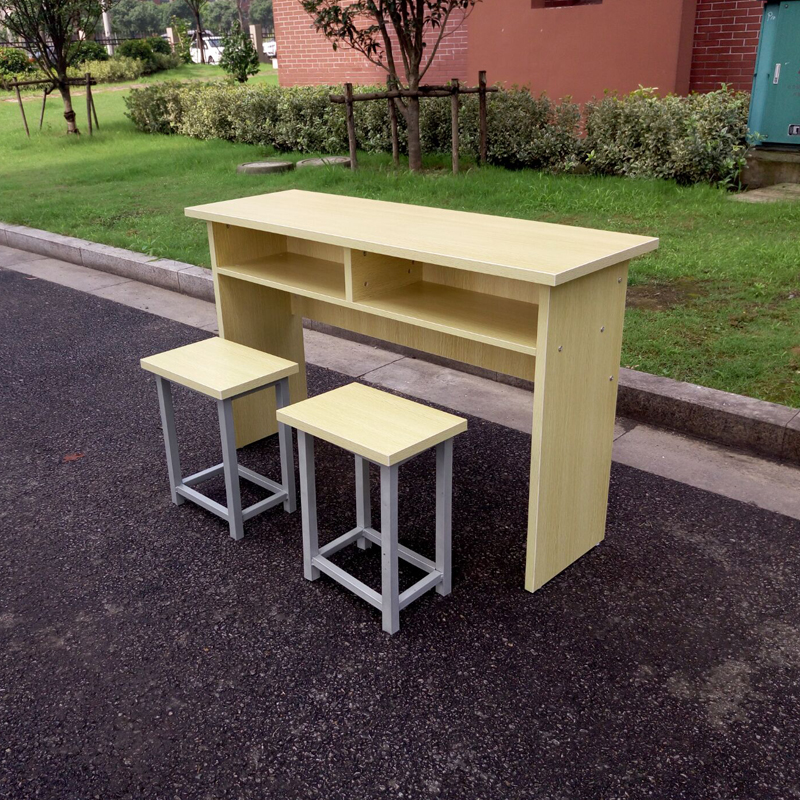 双人课桌 学生课桌椅培训桌条形桌学校美术桌辅导班培训桌椅组合_不