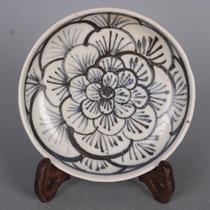 Ming blue and white peony pattern plate Hand-painted antique old goods porcelain collectors residence ornaments Antique antique collection