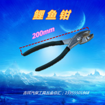 Carp pliers Water tube pliers Fish tail fish mouth pliers strong pliers 8 inch two-color plastic handle steel wire vice walnut pliers