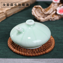 Promotion Ru Kilu Jade Pot Shaped Ink Stone Ink-Cracked Glaze Ceramic Ink-ink Ink Wash Ink room Four Treasure