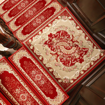 Indoor solid wood stair stepping mat glue-free self-adhesive non-slip mat European-style household stepped carpet Customizable floor mat