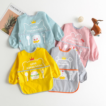Childrens whole body waterproof dining clothes Long sleeve waterproof cover baby food clothes