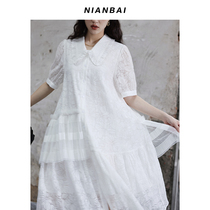 NIANBAI chanting 2021SS jacquard stitching mesh dress niche summer fresh fairy dress NQ5452