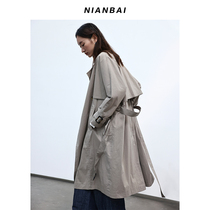 NIANBAI chant white 2022SS grey linen wind coat design sensation superior medium length jacket female NW3834