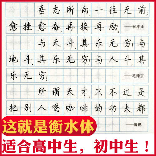 衡水体中文语文初中生高中生字帖荆霄鹏基础汉字楷书钢笔硬笔练字_7折