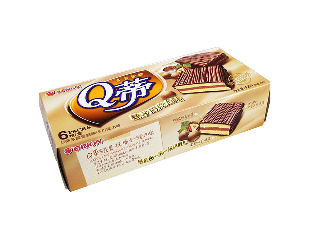 好丽友q蒂榛子巧克力蛋糕168克