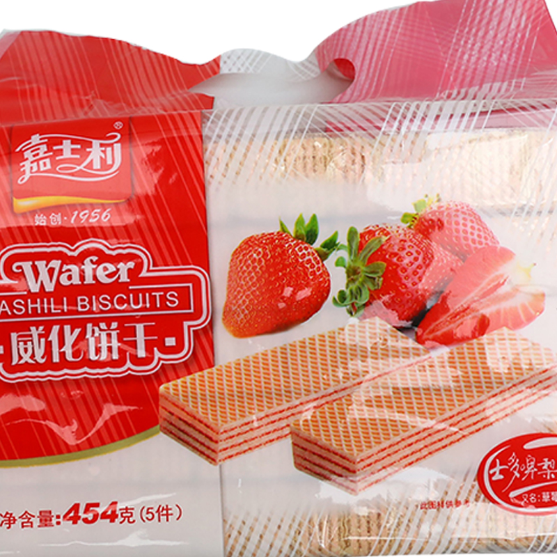 嘉士利多啤梨味威化饼干454g/袋