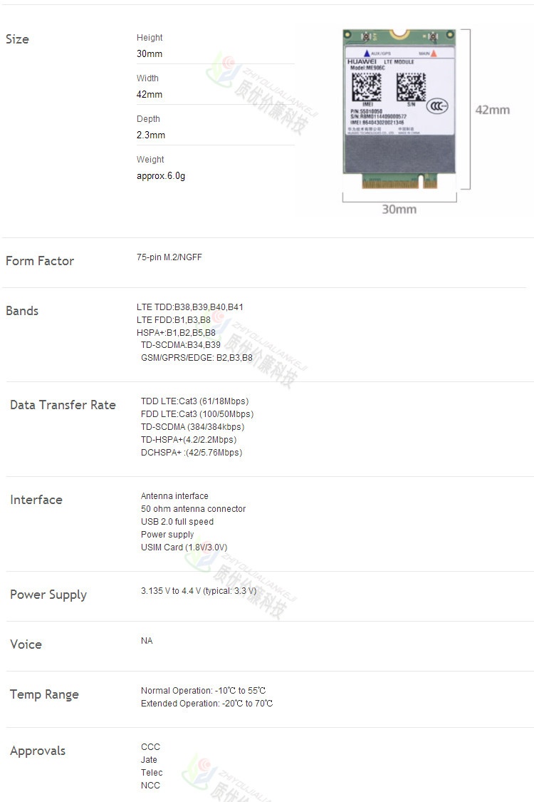 3G-модем 华为4g网卡me906c lte 移动4g 联通、电信4g tdd/fdd lte模块 Huawei